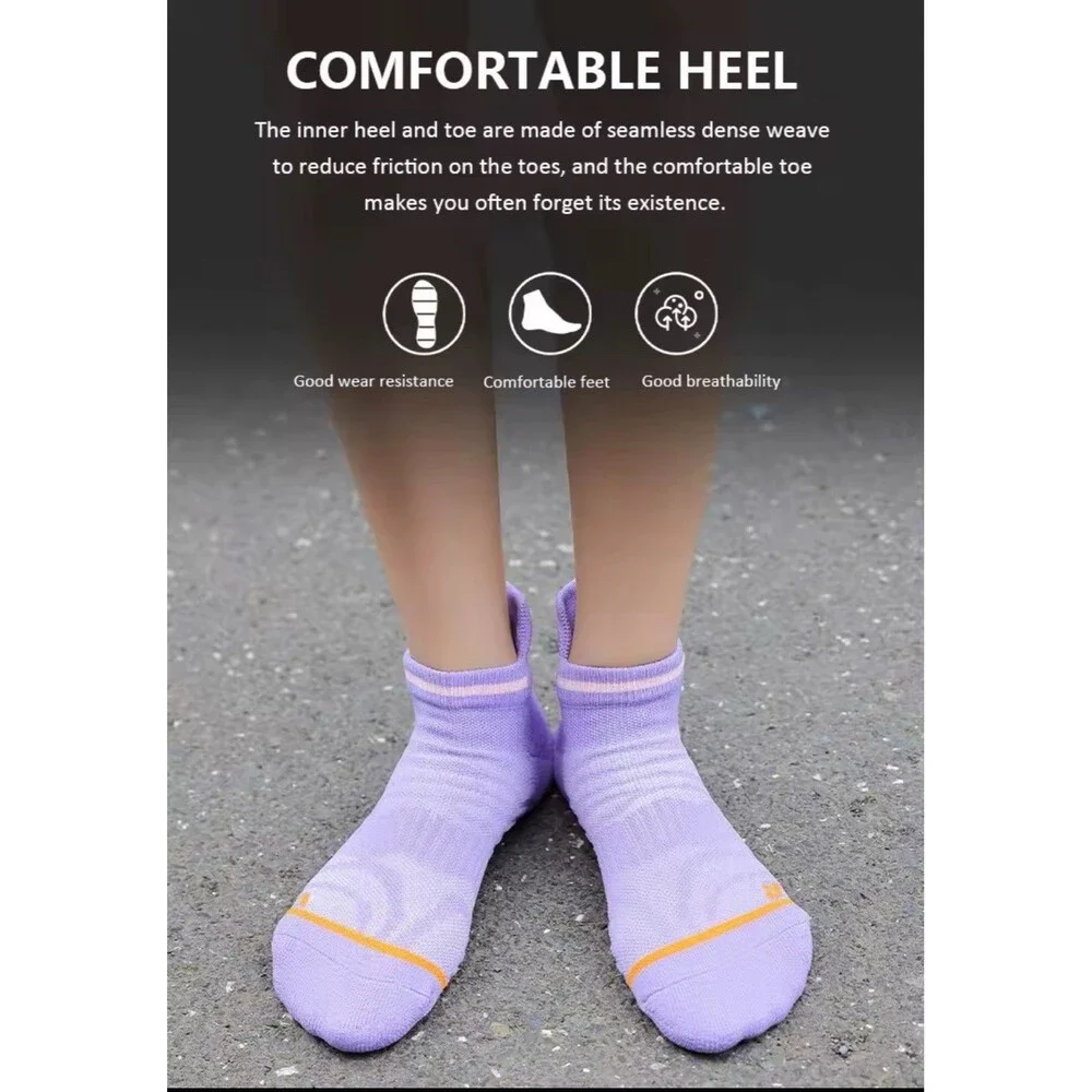5 pairs Athletic Cycling Socks Breathable Running Heel Protection M Size 4-9